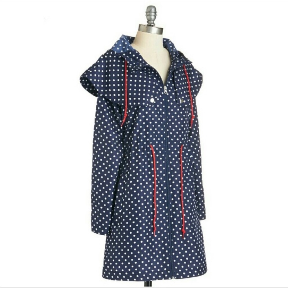 ModCloth Bea & Dot Navy Polka Dot Light Jacket